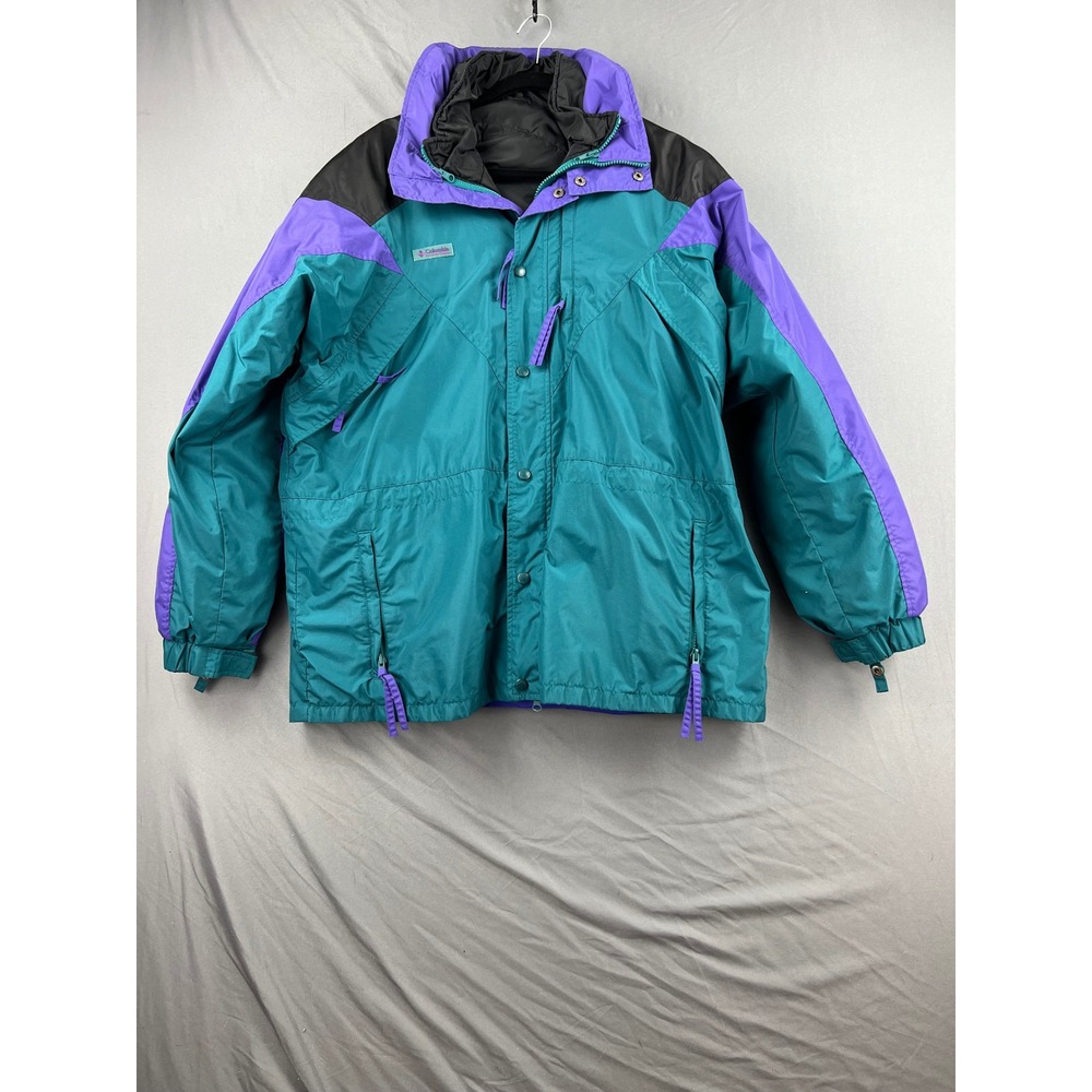 Vintage Columbia Williwaw Jacket Mens Large Interchange 3-in-1 Teal Purple Good
